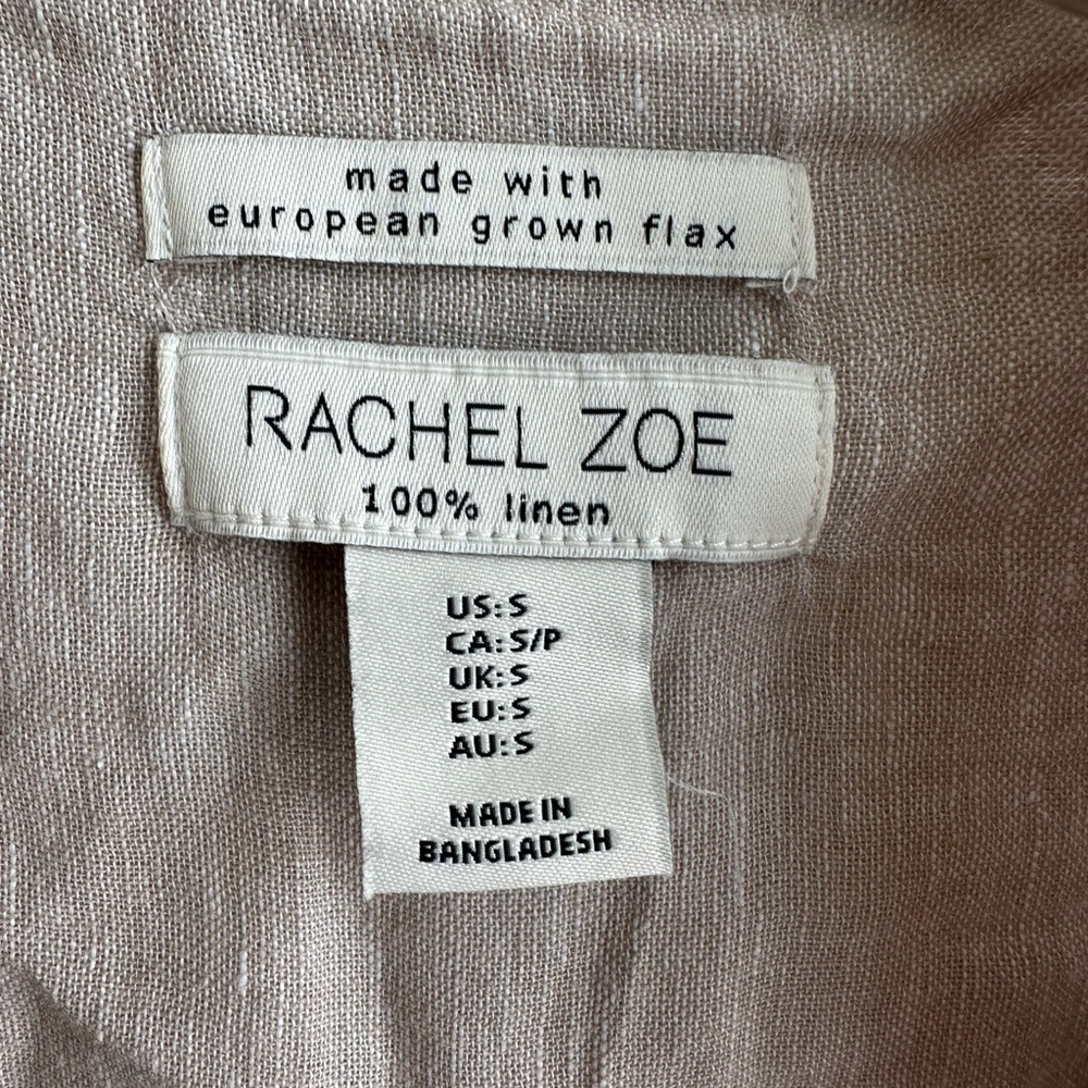 Rachel Zoe Linen Blend Beige Women's Top - Picture 3 of 4